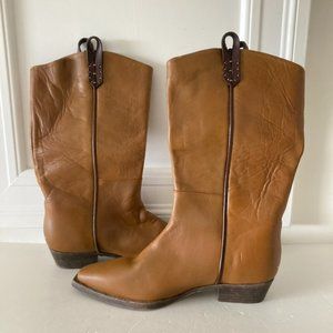 NWOT We The Free Montage Ochre/Brown Tall Leather Boots Free People